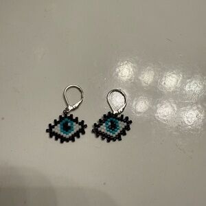 Beaded Evil Eye Earrings